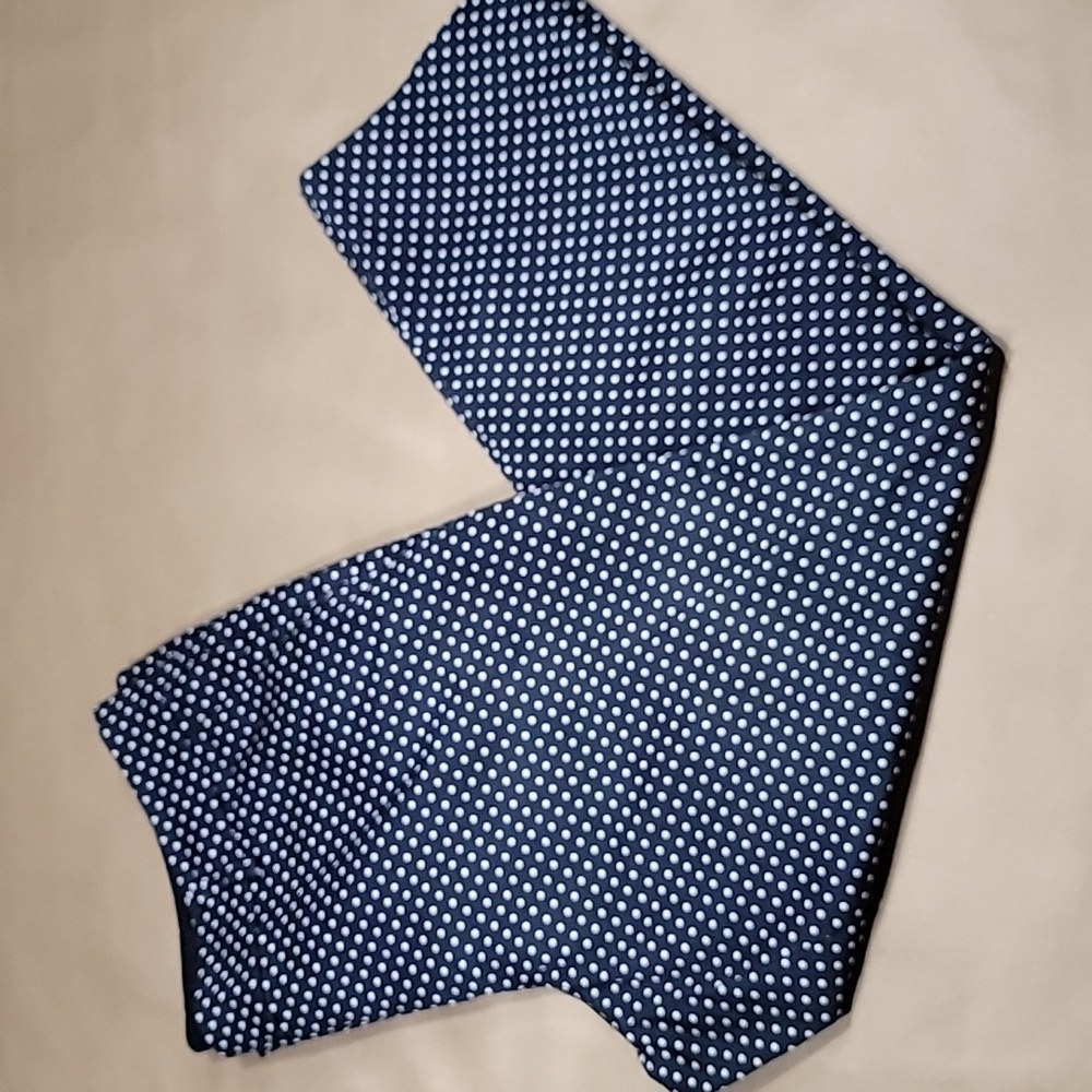 Ann Taylor Size 12 Navy Blue with White Polkadot Cambridge Crop Pants, NWOT - Picture 2 of 10